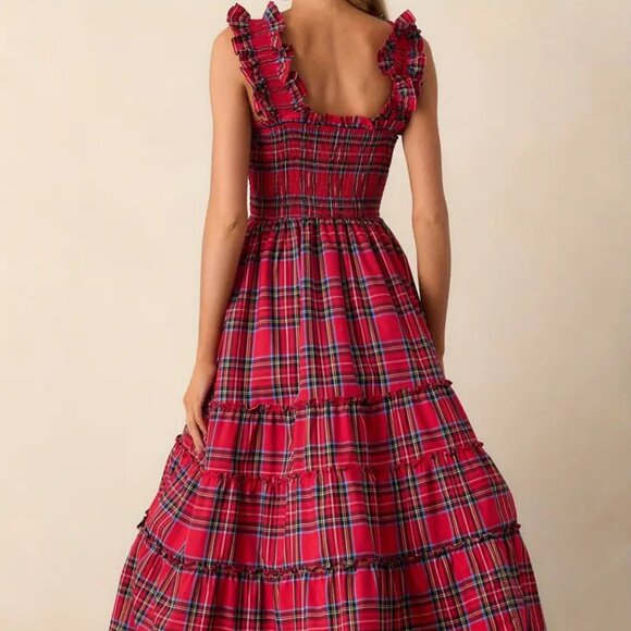 Plaid Ruffle Trim Tiered Dress - Picture 3 of 4